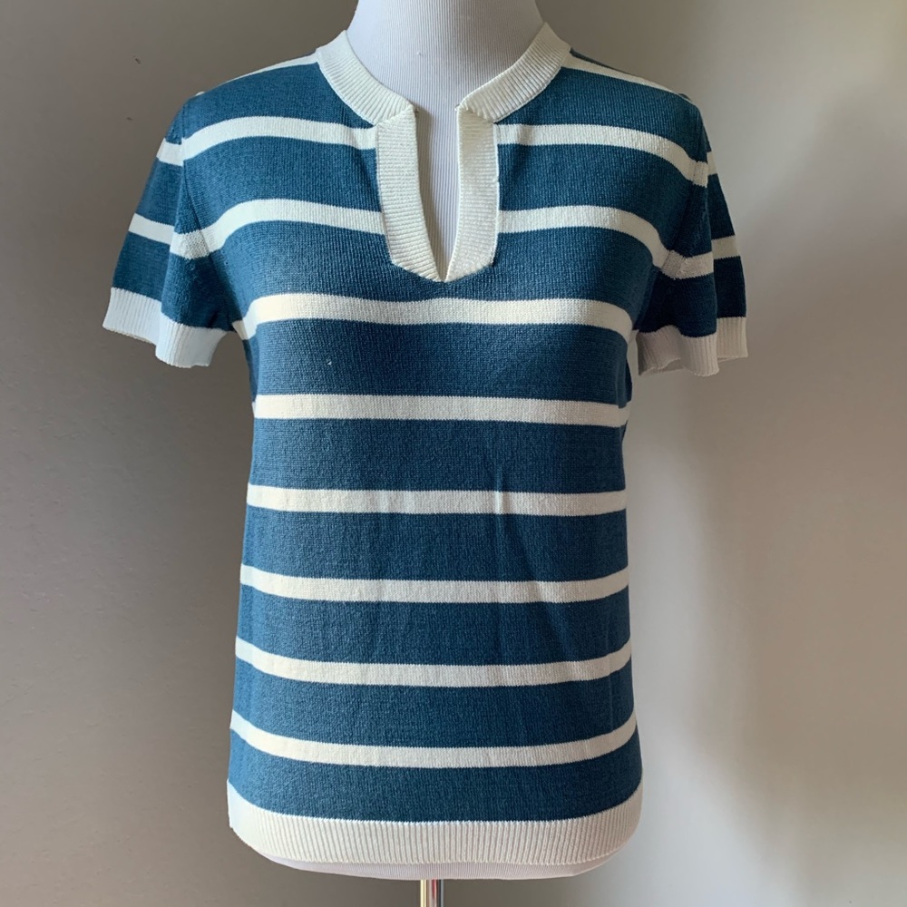 A.P.C. Stripe Short Sleeve Sweater